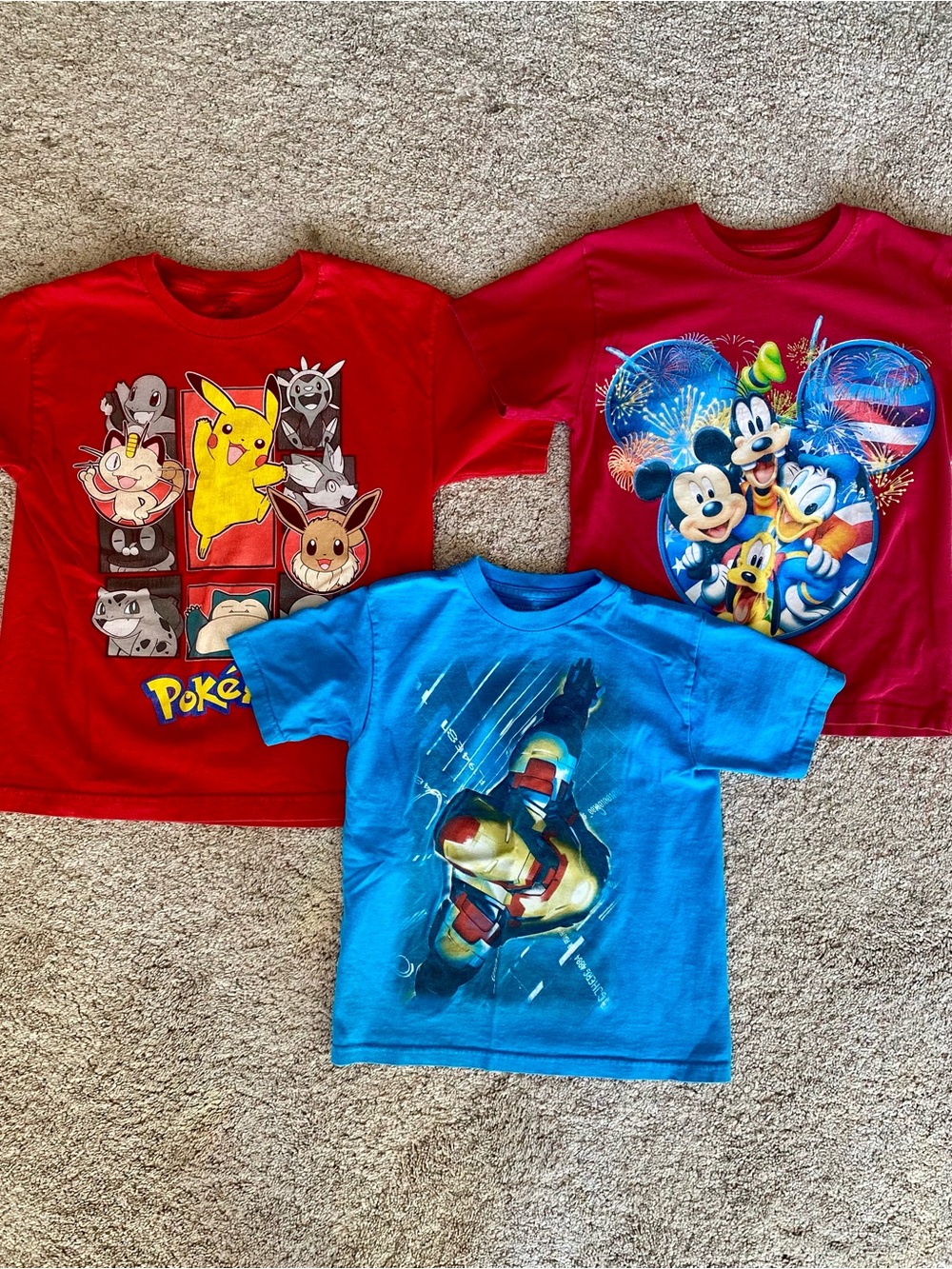 Mix Graphic Tee’s (Pokemon, Iron Man, Disney)